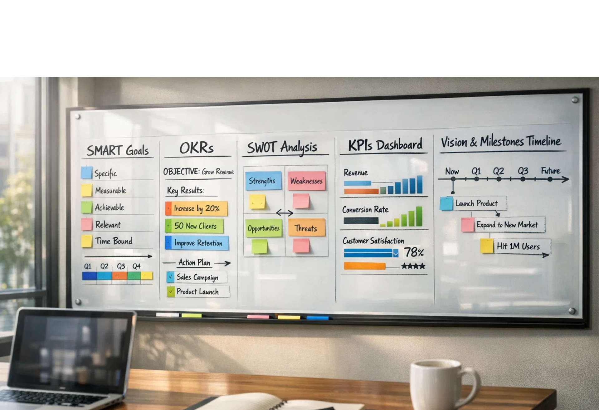 Five Goal Setting Frameworks for Your Business Planning Board